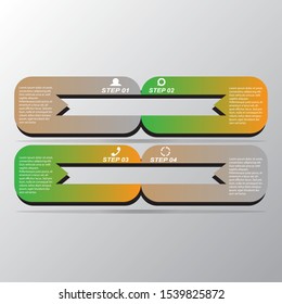 Vector illustration infographics 4 options. Template for brochure, business, web design.