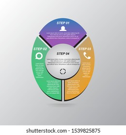Vector illustration infographics 4 options. Template for brochure, business, web design.