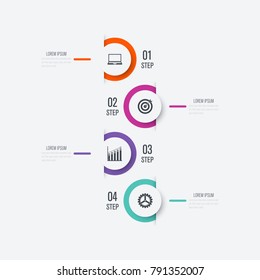 Vector illustration infographics 4 options. Data and information visualization. Dynamic infographics stylish geometric. element for design business invitations, gift cards, flyers and brochures
