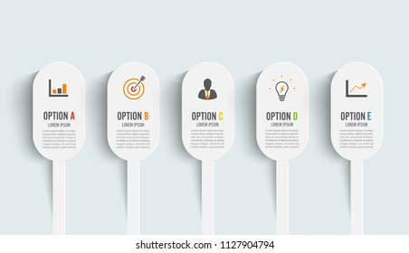 Vector illustration infographics 5 options. Template for brochure, business, web design.