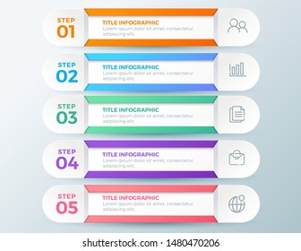 Vector illustration infographics 5 options. Template for business or presentation