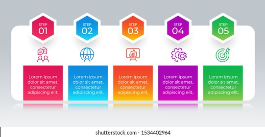 Vector illustration infographics 5 options. Template for business or presentation
