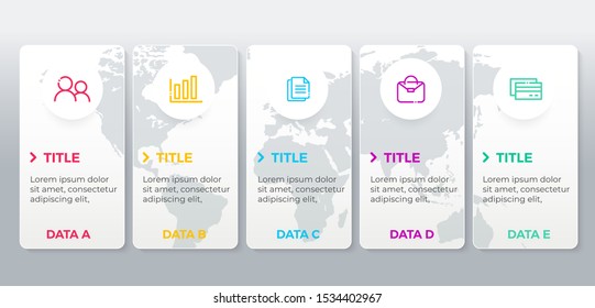 Vector illustration infographics 5 options. Template for business or presentation
