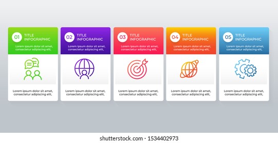 Vector illustration infographics 5 options. Template for business or presentation
