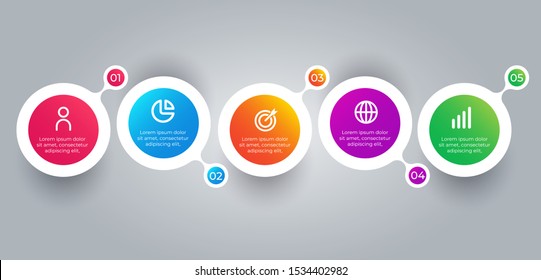 Vector illustration infographics 5 options. Template for business or presentation
