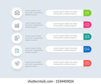Vector illustration infographics 5 options. Template for business or presentation
