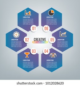 Vector illustration infographics 6 options. Template for brochure, business, web design