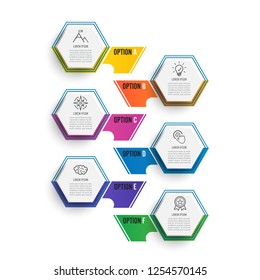 Vector illustration infographics 6 options. Template for brochure, business, web design