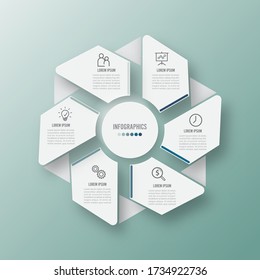 Ilustración vectorial 6 opciones. Plantilla para folleto, negocios, diseño web.