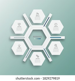 Vector illustration infographics 6 options. Template for brochure, business, web design.