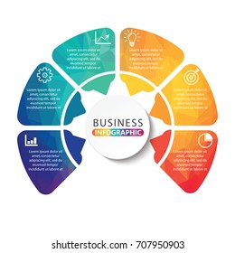 Vector illustration infographics 6 options. Template for brochure, business, web design