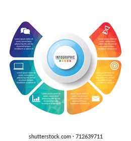 Vector illustration infographics 6 options. Template for brochure, business, web design