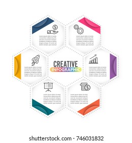Vector illustration infographics 6 options. Template for brochure, business, web design