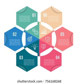 Vector illustration infographics 6 options. Template for brochure, business, web design