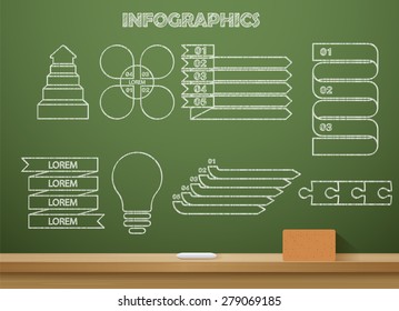 Vector illustration infographics chalked