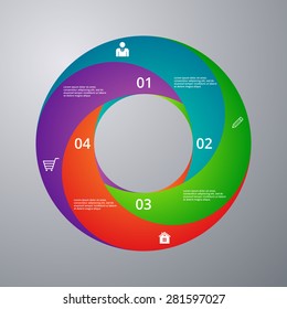 Vector illustration infographics circle with sectors.