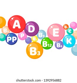 Vector illustration. Infographics. Circle. Vitamins, minerals, nutrients on white background. medical banner, poster.