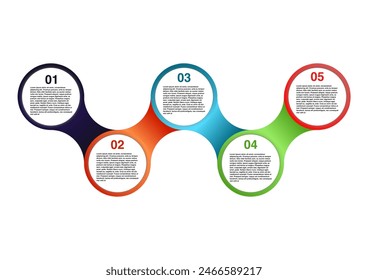 Vector illustration infographics circles gradiant,links