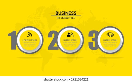 Vector illustration infographics design template, business information, presentation, chart, with 3 options or steps. 