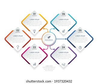 Vector illustration infographics design template, business information, presentation chart, with 5 options or steps. 