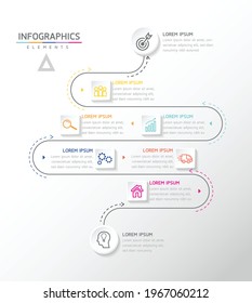 Vector illustration infographics design template, business information, presentation chart, with 8 options or steps. 