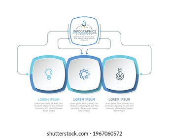 Vector illustration infographics design template, business information, presentation chart, with 3 options or steps. 