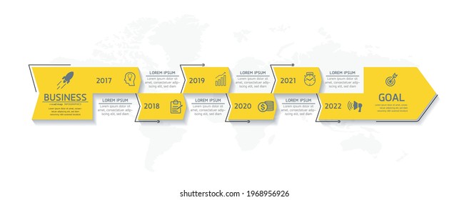 Vector illustration infographics design template, business information, presentation chart, with 6 options or steps. 