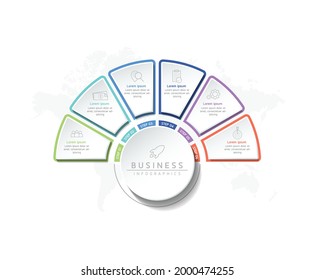 Vector illustration infographics design template, business information, presentation chart, with 6 options or steps. 