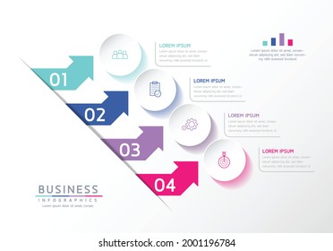 Vector illustration infographics design template, business information, presentation chart, with 4 options or steps. 