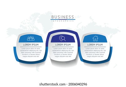Vector illustration infographics design template, business information, presentation chart, with 3 options or steps. 