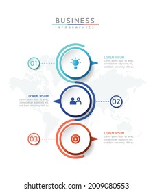 Plantilla de diseño de infografías de ilustraciones vectoriales, información empresarial, gráfico de presentación, con 3 opciones o pasos. 
