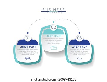 Plantilla de diseño de infografías de ilustraciones vectoriales, información empresarial, gráfico de presentación, con 3 opciones o pasos. 