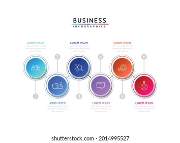 Vektorgrafik, Infografik-Design, Vorlage, Marketing, Informationen mit 6 Optionen oder Schritten