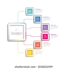 Vector illustration, infographics design, template, marketing, information, with 6 options or steps
