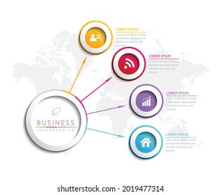Vector illustration, infographics design, template, marketing, information, with 4 options or steps