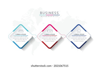 Vector illustration, infographics design, template, marketing, information, with 3 options or steps