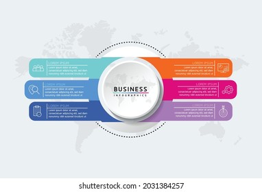 Ilustración vectorial, diseño de infografías, plantilla, marketing, información con 6 opciones o pasos