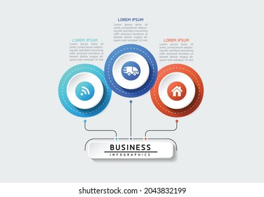 Vector illustration, infographics design, template, marketing, information, with 3 options or steps