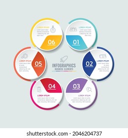 Vector illustration, infographics design, template, marketing, information, with 6 options or steps