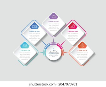 Vector illustration, infographics design, template, marketing, information, with 5 options or steps