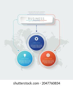 Vector illustration, infographics design, template, marketing, information, with 3 options or steps