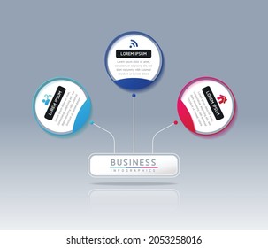 Vector illustration, infographics design, template, marketing, information, with 3 options or steps