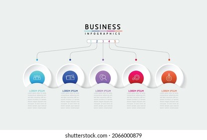 Vector illustration, infographics design, template, marketing, information, with 5 options or steps