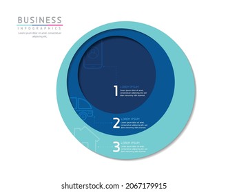 Ilustración vectorial, diseño de infografías, plantilla, marketing, información con 3 opciones o pasos
