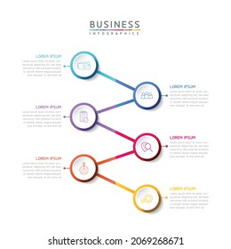 Infografik-Design-Vorlage für Vektorgrafiken, Geschäftsinformationen, Präsentationsplan mit 6 Optionen oder Schritten. 