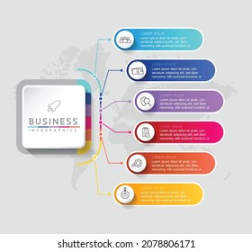 Vector illustration, infographics design, template, marketing, information, with 6 options or steps