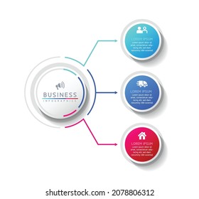 Vector illustration, infographics design, template, marketing, information, with 3 options or steps