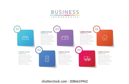 Vector illustration, infographics design, template, marketing, information, with 5 options or steps