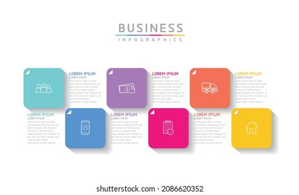 Ilustración vectorial, diseño de infografías, plantilla, marketing, información con 6 opciones o pasos