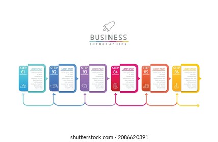 Vector illustration, infographics design, template, marketing, information, with 6 options or steps